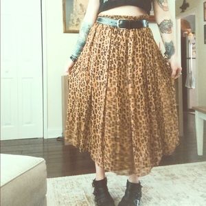 Free People cheetah print flowey maxi skirt